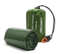 HONYAO Saco de Dormir Emergencia, Mantas Termica de Aluminio, Sacos de Vivac Supervivencia, Supervivencia Bivy para Vivac, Cámping, Excursionismo, Trekking - Verde