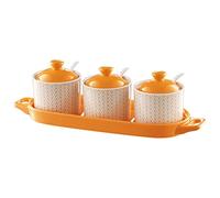 hOnYbmq Azucarero de cerámica, Blue Sugar Bowl with Lid, Sugar Container Spice Jar, Sugar Salt Pot Seasoning Canister