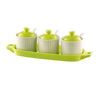 hOnYbmq Azucarero de cerámica, Blue Sugar Bowl with Lid, Sugar Container Spice Jar, Sugar Salt Pot Seasoning Canister