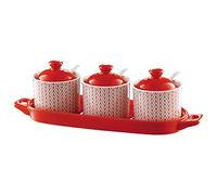 hOnYbmq Azucarero de cerámica, Blue Sugar Bowl with Lid, Sugar Container Spice Jar, Sugar Salt Pot Seasoning Canister