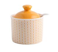 hOnYbmq Azucarero de cerámica, Blue Sugar Bowl with Lid,Sugar Salt Pot Seasoning Canister