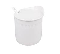 hOnYbmq Azucarero de cerámica, Tricolor Sugar Bowl With Lid, Salt Pot Seasoning Canister With Small Spoon,