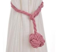 hOnYbmq Cortina de Cuerda, Hebillas for Cortina con Bola de encuadernación sólida, Cuerda de Lino y algodón, Tejidas a Mano, 1 Unidad