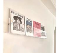 hOnYbmq Revistero de plástico, soporte de exhibición de folletos transparente acrílico, soporte de pared moderno for libros de periódicos de pared, 40/60/80/120 cm de largo(120cm(47 1/4"))