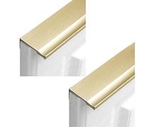 hOnYbmq Tiradores ocultos para cajones， Cabinet Handle Finger Edge Pull DrawerHandles Furniture Gate Knobs Gold 2 Pieces(Hole distance 224mm)