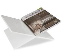 Honygebia Soporte de acrílico blanco para libros, soporte para libros de acrílico con marco cruzado, soporte abierto para exhibición y lectura, adecuado para arte, Biblia, libro de cocina, caballete,