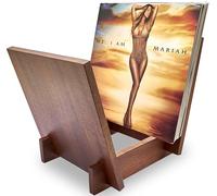 Honygebia Soporte de Vinilos de Madera Maciza - Estante de Sapele en Forma de V para Exhibición y Almacenamiento, Ideal para 40 LPs Premium