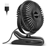 HONYIN Mini ventilador de clip USB, clip y ventilador personal de escritorio con abrazadera resistente, rotación de 720°, viento de enfriamiento de 3 velocidades por enchufe USB, para el hogar, la
