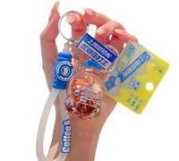 HONYJOOM Lindo llavero Kawaii Boba Liquid Bear Llavero Gato Llavero Mochila Charm Mujeres Hombres Niña Niño Adolescentes Hija, L-soda (oso), 1.4x2.6 inch