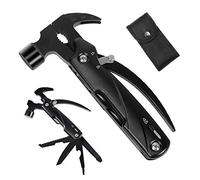 HONZIN Martillo Multiuso 12 en 1 Plegables Alicate Multiuso Navaja Táctica Herramienta de Bolsillo con Funda de Nailon, para Senderismo, Pesca, Acampar Y Reparación de Bricolaje