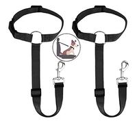 HONZUEN Arnés Perro para Reposacabezas de Coche, Ajustable Universal Correa Cinturón Coche Perro con Mosquetón Duradero Seat Belt Dog Perro Cinturon Seguridad para Mascotas, Perros y Gatos, Negro