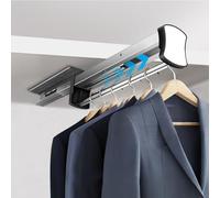 HONZUEN Barra Armario Extensible 30cm, Pantalonero Ajustable Para Armario con Cierre Suave, Barra Telescópica Para Colgar Ropa, Organizador Pantalones Armario Perchero 12-14 Pantalones, Carga 45kg