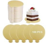 HONZUEN Bases Redondas para Tartas 100 Piezas 8cm Oro