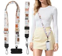 HONZUEN Correa para Móvil Universal, Set de Lanyard Ajustable y Corta con 2 Parches para Teléfono, Cordón Colgante Compatible con Todos los Smartphones para Mujeres y Hombres, Animales