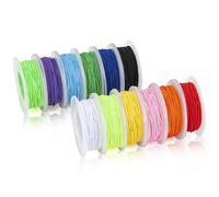 HONZUEN Hilo Elástico para Pulseras 1mm, 12 Colores Cordón Elástico Resistente para Hacer Pulseras, Manualidades Bisutería y Collares, 20m