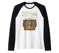 HOO ESTÁ LISTO PARA APRENDER maestro Búho enseñando animales niños Camiseta Manga Raglan