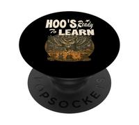 HOO ESTÁ LISTO PARA APRENDER maestro Búho enseñando animales niños PopSockets PopGrip Adhesivo