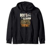 HOO ESTÁ LISTO PARA APRENDER maestro Búho enseñando animales niños Sudadera con Capucha
