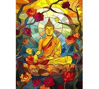 Hoobee Diamond Painting Buda, Diamond Painting Kit Religión, Punto De Cruz Pintura De,Diamante Completo Bordado Taladro Completo Cristal Diamante Decoración De La Pared Del Hogar (30x40 cm)-2