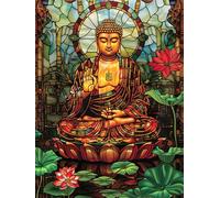 Hoobee Diamond Painting Buda, Diamond Painting Kit Religión, Punto De Cruz Pintura De,Diamante Completo Bordado Taladro Completo Cristal Diamante Decoración De La Pared Del Hogar (30x40 cm)-3