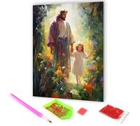 Hoobee Diamond Painting Jesús, Diamond Painting Kit Religión, Punto De Cruz Pintura De,Diamante Completo Bordado Taladro Completo Cristal Diamante Decoración De La Pared Del Hogar 30x40cm-33
