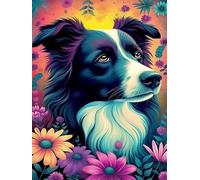 Hoobee Diamond Painting Perro, Diamond Painting Kit Completo Animal, Punto De Cruz Pintura De,Diamante Completo Bordado Taladro Completo Cristal Diamante Decoración De La Pared Del Hogar 30x40 cm