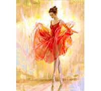 Hoobee DIY 5D Diamond Painting Kit Completo Niña Baile, Punto De Cruz Pintura Resumen Personas De Diamante Completo Bordado Cristal Diamante Decoración De La Pared Del Hogar 30x40 cm