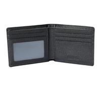 Hoobest Cartera de piel auténtica con bloqueo RFID, billeteras delgadas para hombre con tecnología de bloqueo RFID, cartera de viaje para púas electrónicas, Piel de lichi negra, 4.3 x 3.7 x 0.4inch,