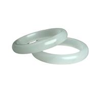 HOOBN Joyería de Mujer Brazalete de Jade Blanco Hielo Natural, Pulsera Tallada, joyería con Amuleto de Moda, Regalo de jadeíta(58-60mm)