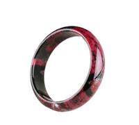 HOOBN Joyería de Mujer Joyería de Pulsera de Jade de Piedras Preciosas de Flor Negra de Color Natural(54-56mm)