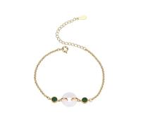 HOOBN Joyería de Mujer Pulsera de Anillo de Jade Natural Brazalete Vintage Chapado en Oro de 18 Quilates Joyería de Lujo de Piedra de diseñador