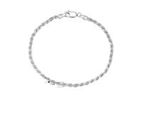 HOOBN Joyería de Mujer Pulsera de Cadena de Cuerda Trenzada con Corte de Diamante de 2,3 mm/3,3 mm Pulseras for Hombres y Mujeres(3.3mm-7.5 Inch)