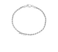 HOOBN Joyería de Mujer Pulsera de Cadena de Cuerda Trenzada con Corte de Diamante de 2,3 mm/3,3 mm Pulseras for Hombres y Mujeres(3.3mm-6.5 Inch)