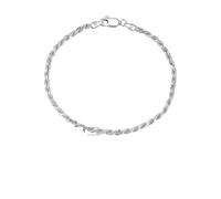 HOOBN Joyería de Mujer Pulsera de Cadena de Cuerda Trenzada con Corte de Diamante de 2,3 mm/3,3 mm Pulseras for Hombres y Mujeres(2.3mm-7.5 Inch)