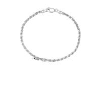 HOOBN Joyería de Mujer Pulsera de Cadena de Cuerda Trenzada con Corte de Diamante de 2,3 mm/3,3 mm Pulseras for Hombres y Mujeres(2.3mm-7 Inch)