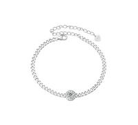HOOBN Joyería de Mujer Pulsera retorcida de moissanita chapada en Oro Blanco Pulsera Ajustable Delicada de moissanita Redonda