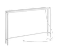 HOOBRO Consola con Toma de Corriente, Mesa de Entrada Estrecha con Base de Carga USB, Mesa para Vestíbulo con Puertos USB, Mesa para Sofá con Base de Carga, para Vestíbulo, Blanco EWW15CXG01G1