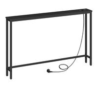 HOOBRO Consola con Toma de Corriente, Mesa de Entrada Estrecha con Base de Carga USB, Mesa para Vestíbulo con Puertos USB, Mesa para Sofá con Base de Carga, para Vestíbulo, Negro EBB15CXG01G1