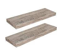 HOOBRO Estante Flotante, Juego de 2 Estantes de Pared, Repisa para Colgar con Soportes Invisibles de 60 cm, para Cuarto de Baño, Dormitorio, Aseo, Cocina, Oficina, Beige EBG60BJ01G1