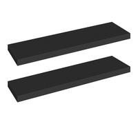 HOOBRO Estante Flotante, Juego de 2 Estantes de Pared, Repisa para Colgar con Soportes Invisibles de 80 cm, para Cuarto de Baño, Dormitorio, Aseo, Cocina, Oficina, Negro EBK80BJP201