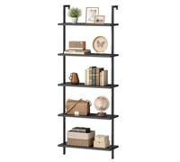 HOOBRO Estantería de Escalera de 5 Niveles, Librería, Estantería de Almacenamiento de Pie, Organizador Independiente, para Sala de Estar, Dormitorio, Cocina, Oficina en Casa, Negro EBB53CJ01