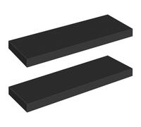 HOOBRO Estanterías de Pared, Juego de 2 Estantes de Pared de 60 cm, con Soportes Invisibles, para Baño, Dormitorio, Cocina, Oficina, Sala de Estar, Negro EBK60BJ01