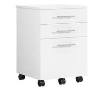 HOOBRO Gabinete de Archivos Móvil, con 3 Cajones, Mueble Archivador, 40 x 40 x 57,5 cm, para Documentos de Oficina, Carpetas Suspendidas, Diseño Industrial, Blanco EWW02WJ01G1