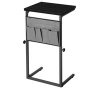 HOOBRO Mesa Auxiliar en Forma de C de Altura Ajustable (50-75 cm), Mesa para Sofá, con 5 Bolsillos de de Tela Oxford, para Sala de Esatar, Dormitorio, Baño, Zona de Descanso, Negro EBB77SF01