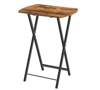 HOOBRO Mesa Auxiliar Plegable, Mesa Lateral para Sofá, Escritorio Pequeño para Portátil, pequeño Plegable Mesa de TV, Fácil Almacenamiento Estructura, Marrón Rústico EBF17BZ01