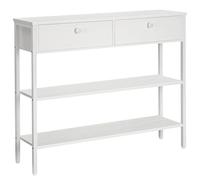 HOOBRO Mesa Consola de pasillo y salón con 2 cajones y 2 estantes, 100 cm - Aparador de Entrada y Sofá de Estilo Industrial -Blanco EWW32XG01