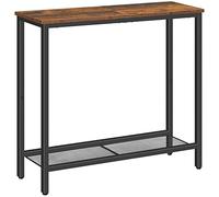 HOOBRO Mesa de Entrada, 75 cm Consola de Entrada, Mesa de Sofá Estrecha, Pequeña Mesa Expositora, Sala de Estar, Dormitorio, Vestíbulo, Vintage Marrón y Negro EBF74XG01