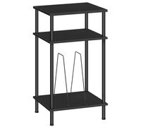 HOOBRO Soporte para Tocadiscos de 3 Niveles, Mesa para Discos de Vinilo con Separador Extraíble, para Discos, Mesa Auxiliar de Estilo Industrial, para CD, Álbumes, Negro EBB02RS01