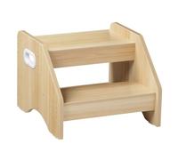 HOOBRO Taburete para Niños de 2 Peldaños en Forma de Trapecio, Asas y Alfombrillas Antideslizantes, Taburete Infantil, Carga 30 kg, para Niños de 3 a 8 años, para Salón, Dormitorio, Natural ENL28JD01