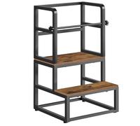 HOOBRO Torre de Aprendizaje, Torre Aprendizaje Montessori, Torre de observación, Taburete Infantil, con Barra de Seguridad, para Baño, Comedor, Cocina, Negro y Marrón Rústico EBF02JD01